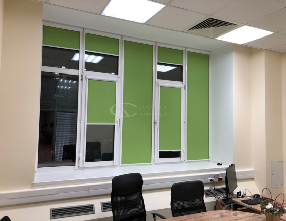 Портфолио Рулонные шторы без сверления