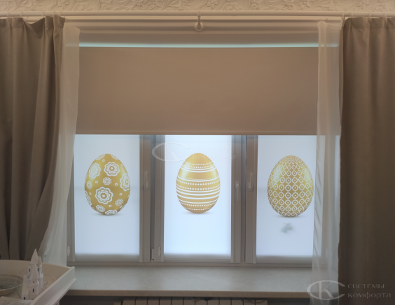 Портфолио Рулонные шторы без сверления