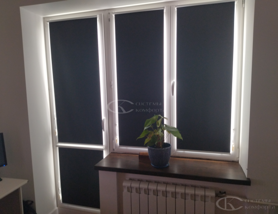 Портфолио Рулонные шторы без сверления