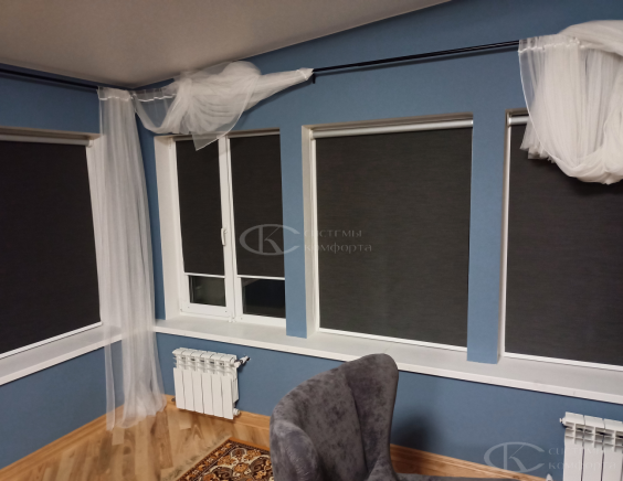 Портфолио Рулонные шторы без сверления