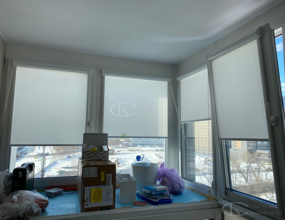 Портфолио Рулонные шторы без сверления