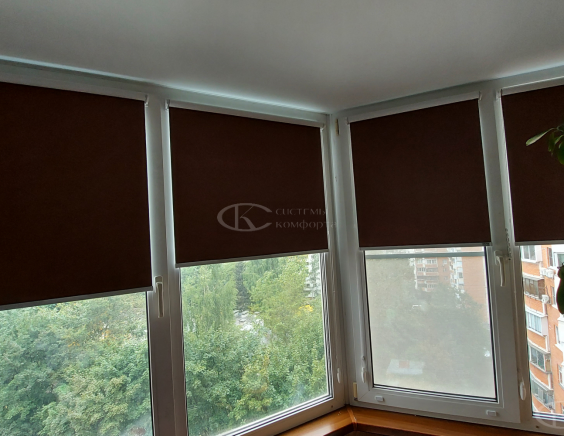 Портфолио Рулонные шторы без сверления