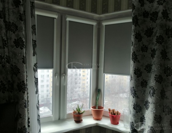 Портфолио Рулонные шторы без сверления